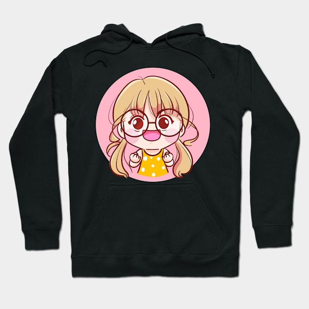 cute girl Hoodie by OM Des